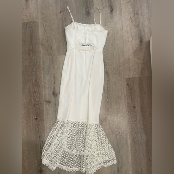 Jonathan Simkhai White Window Pane Lace Bandeau Midi Dress Bridal Wedding - Picture 13 of 16